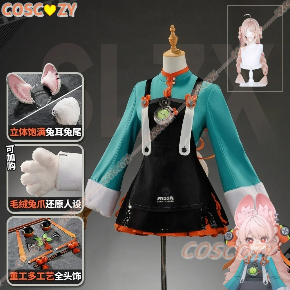 Disfraz de Cosplay ZZZ Zhao, peluca rosa pretrenzada de 85cm, uniforme de batalla de juego de Anime, disfraz de fiesta de Carnaval y Halloween