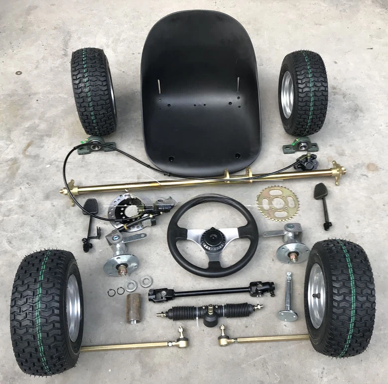 Modified kart accessories, drift four-wheeler front and rear suspension, steering 1 meter rear axle with 13X5.00-6 tires