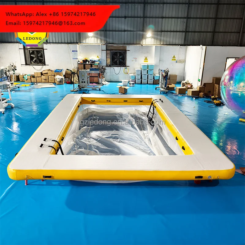 Inflatable Luxury Yacht Protective Anti Jellyfish Water Pool Floating Ocean Island Tent Swimming Inflatable Sea Pool With Net