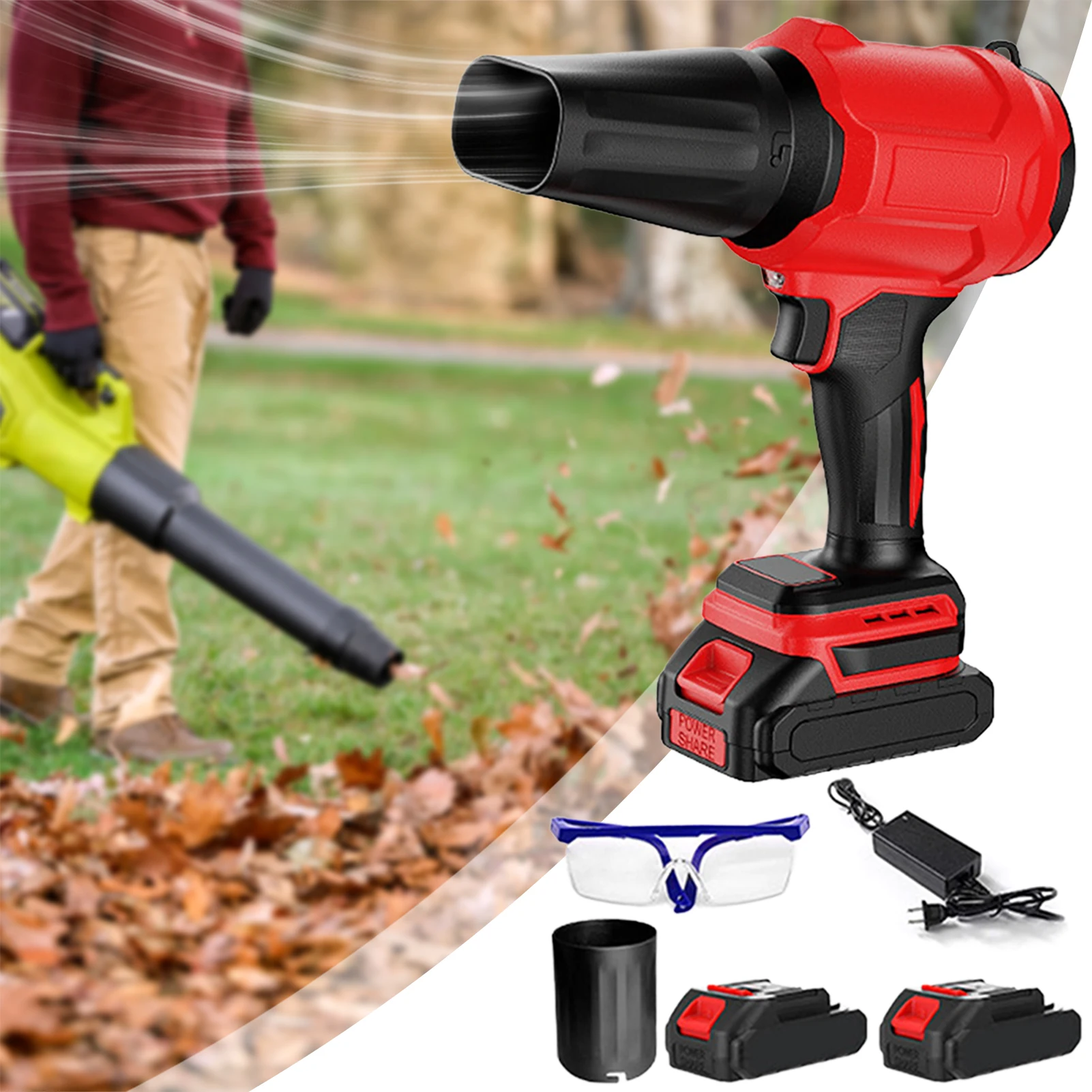 Cordless Turbos Violent Blower for Car Portable Cordless Turbos Jet-Leaf Blowers Powerful Handheld Electric Airs Duster 1pcs