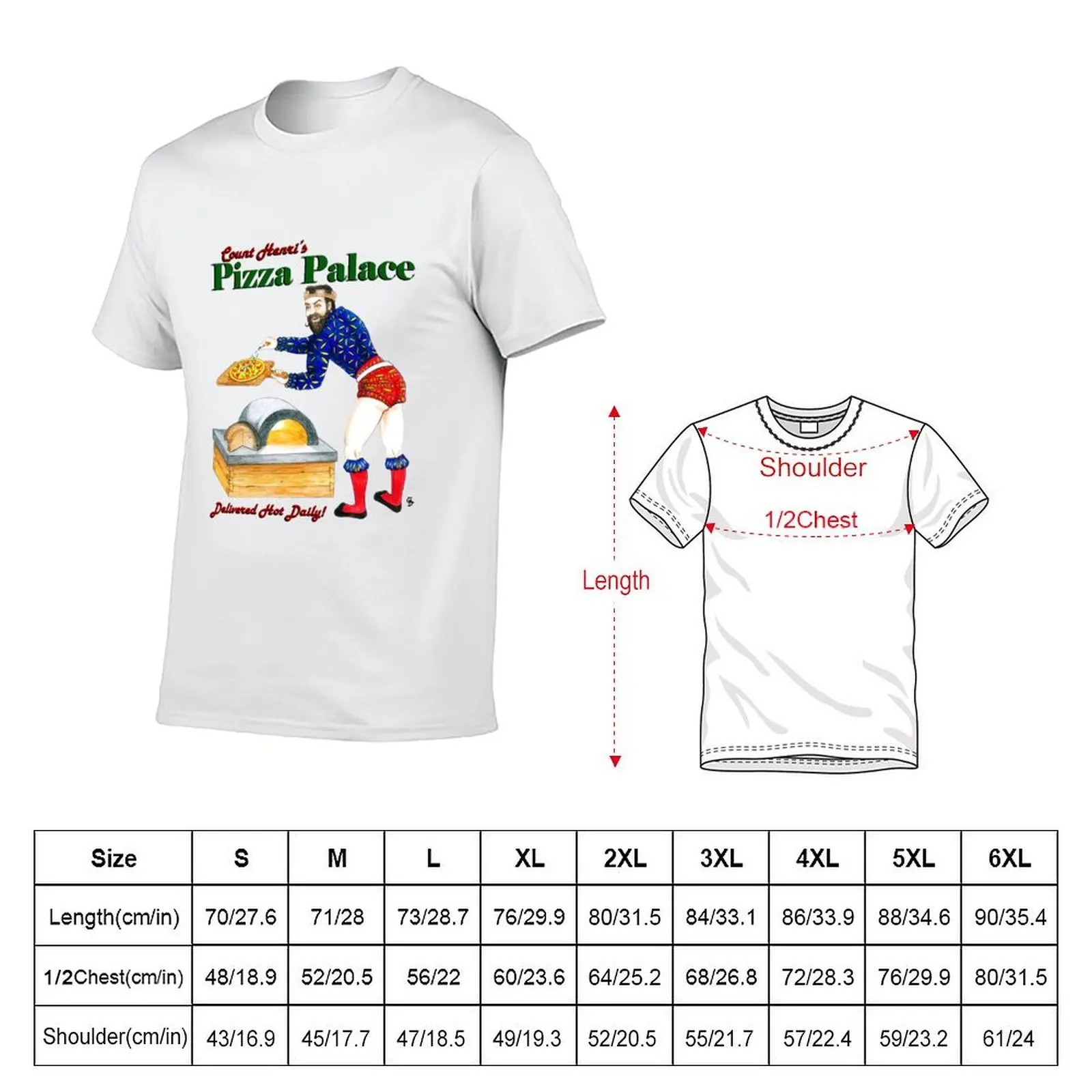 Count Henri's Pizza Palace! T-Shirt street wear graphic shirts fruit of the loom mens t shirts