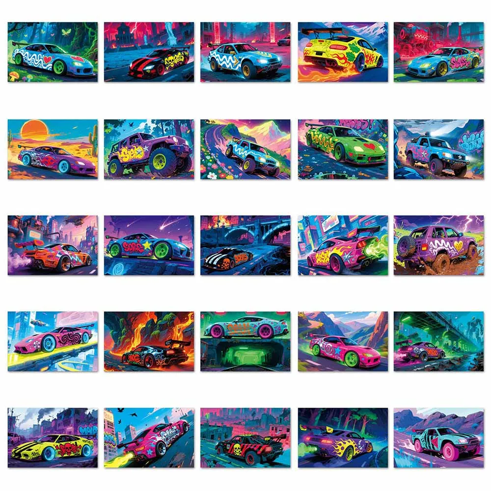 

10/30/50pcs Cool Racing Posters Stickers Cartoon Colorful Gothic Graffiti Car Sticker Skateboard Notebook Phone Decals Kids Toy
