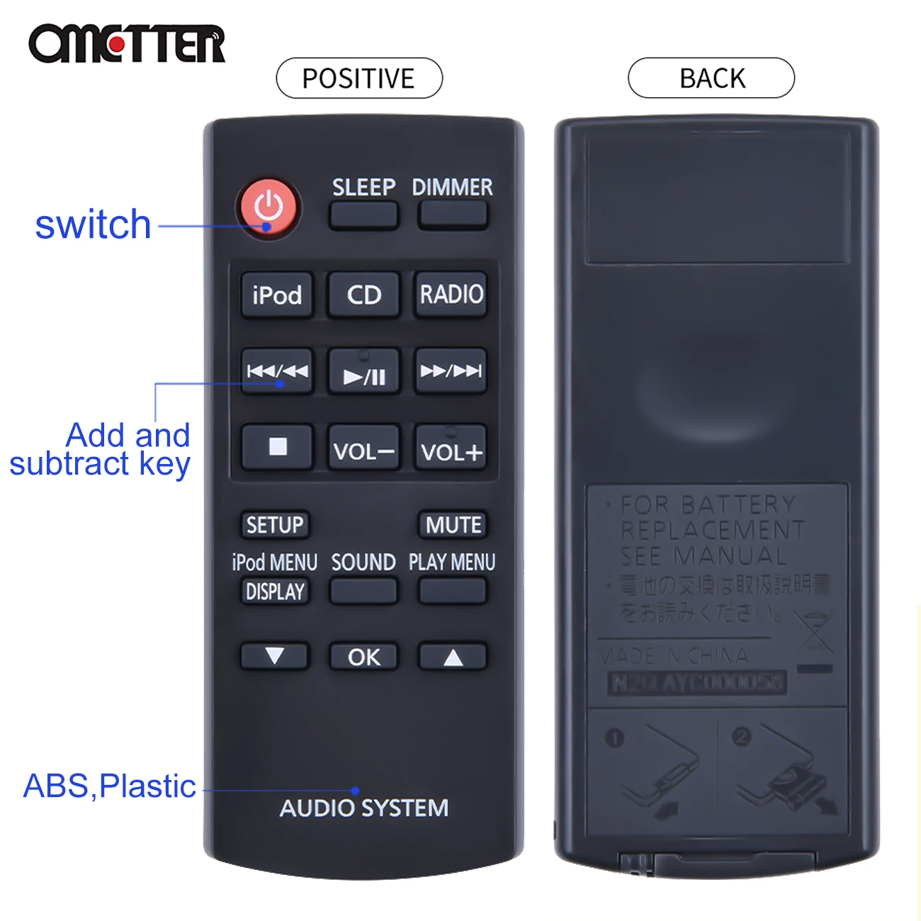 N2QAYC000058 يصلح لنظام الصوت باناسونيك التحكم عن بعد الأصلي SC-HC27 SC-HC38 SC-HC58