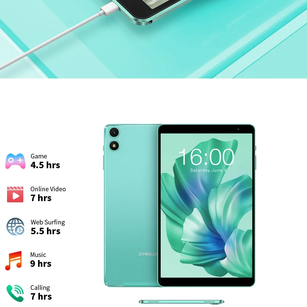 Teclast P85T 2026 Tablet Allwinner A523 8-Core 1.8Ghz 10Gb(4Gb+6Gb) Ram 64Gb Rom 8 Inch 800×1280Ips Wifi5 4g 5000Mah Type-C
