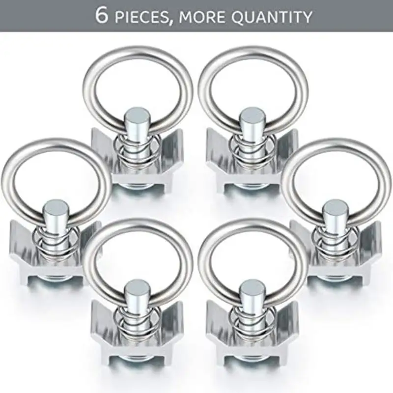 

31BC 1/6/10Pcs L-Track Single Ring (Spring Loaded) Tie Down Anchors