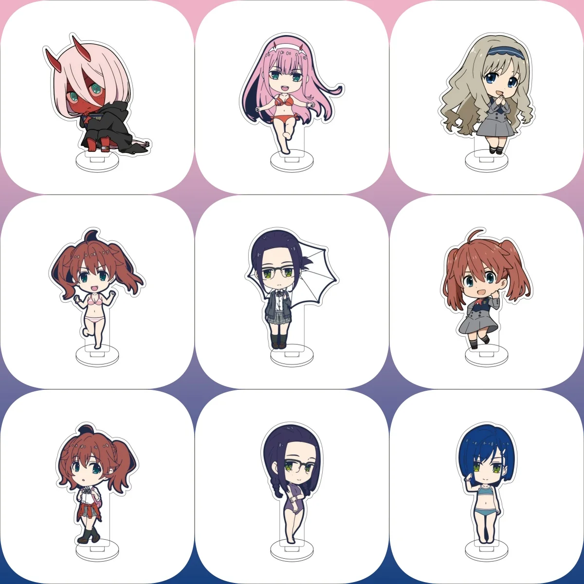

10CM Anime Darling in the Franxx Acrylic Stand Model Cosplay Characters Ornament Accessories Goods Christmas Collection Gifts