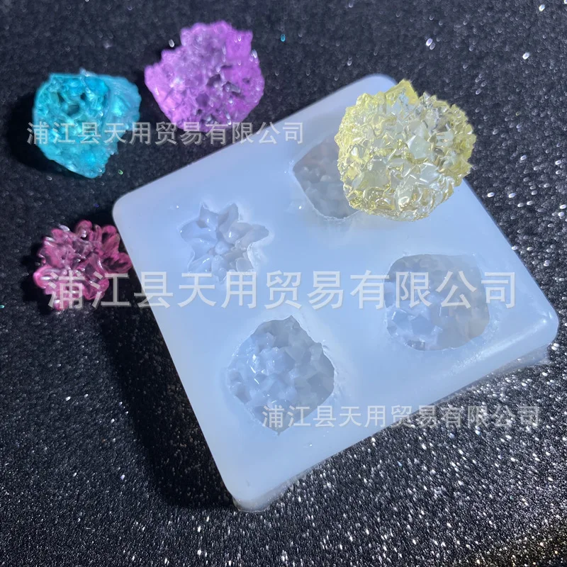 DIY Epoxy Silicone Mold Natural Small Crystal Vug Epoxy Mould Stone Phone Case Decoration