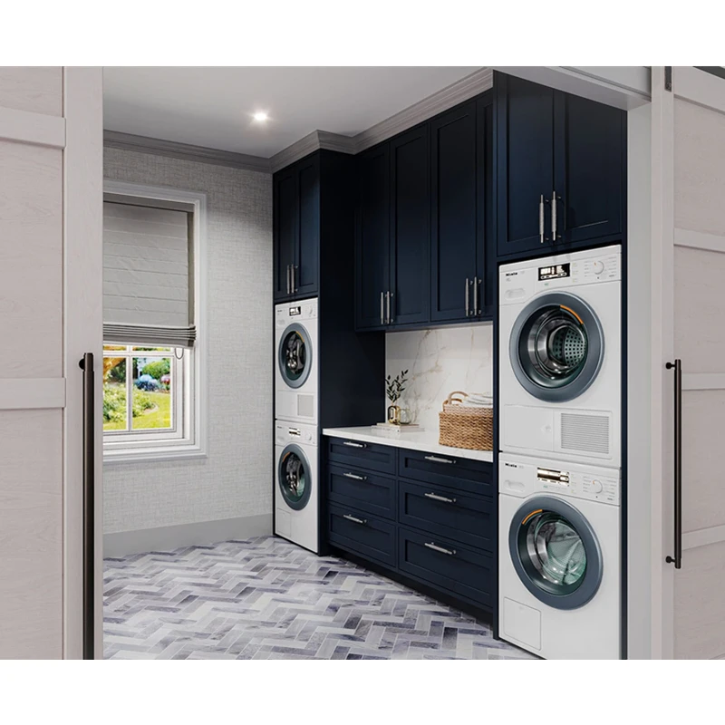 

CBMmart Shaker Style Dark Wooden Free Design Home Laundry Room Laundry Cabinets