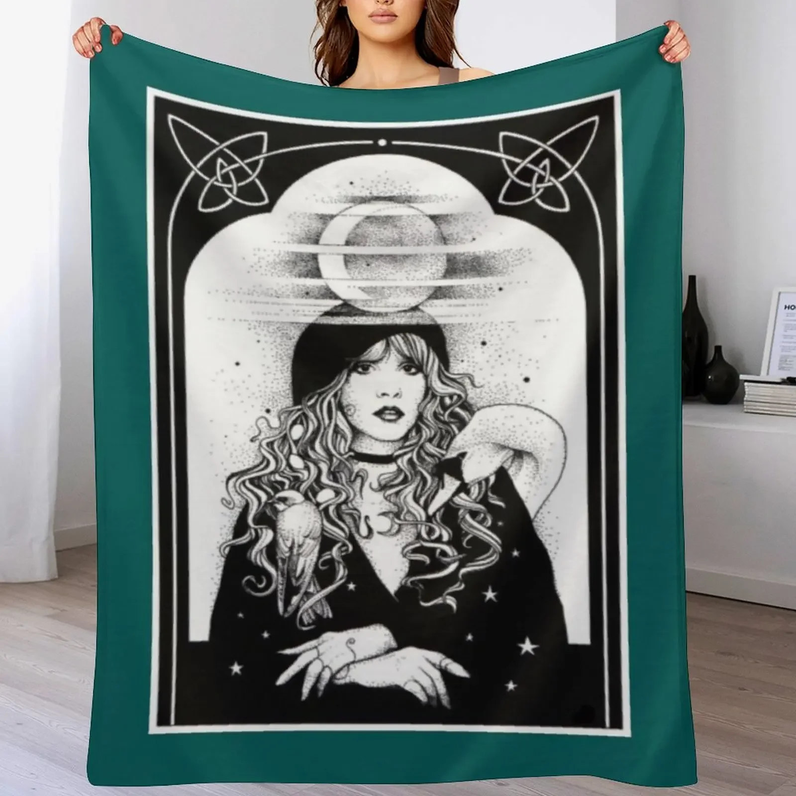 Stevie Nicks Vintage Stevie Nicks Legend Live Forever Love Music Throw Blanket Soft Plaid halloween Softest Blankets