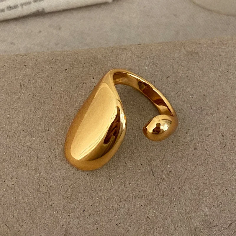 حقيقي 925 فضة 18K الذهب هندسية افتتاح خواتم للنساء الحد الأدنى العصرية غرامة مجوهرات ضوء الفاخرة اكسسوارات