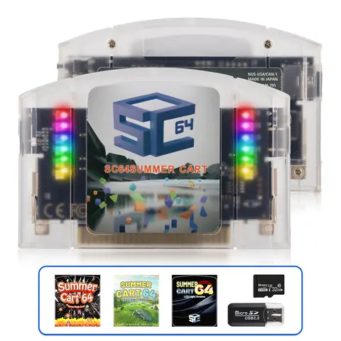 SummerCart 64 SC64 Open Source LED 5000 in 1 Game Cartridge For Nintendo 64 Video Game Free 32GB TF Card Support 64DD