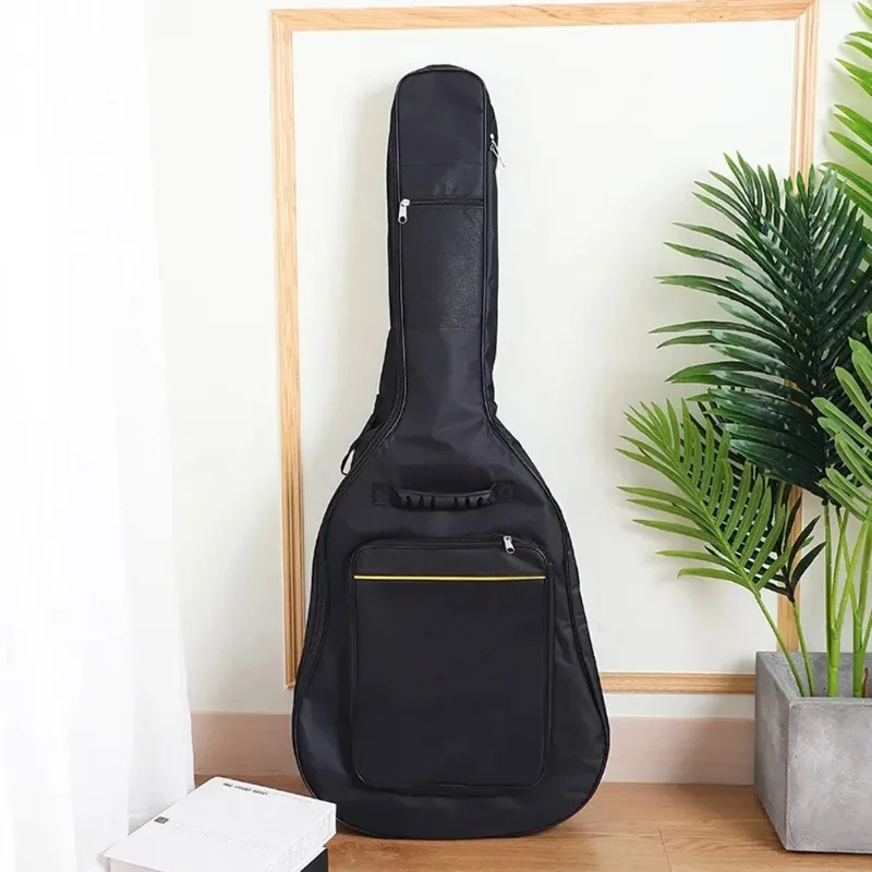 41 Inch Acoustic Guitar Bag Waterproof Rip-stop Oxford Nylon Double Straps Padded Black Guitar Case Gig Backpack Musical Instrum