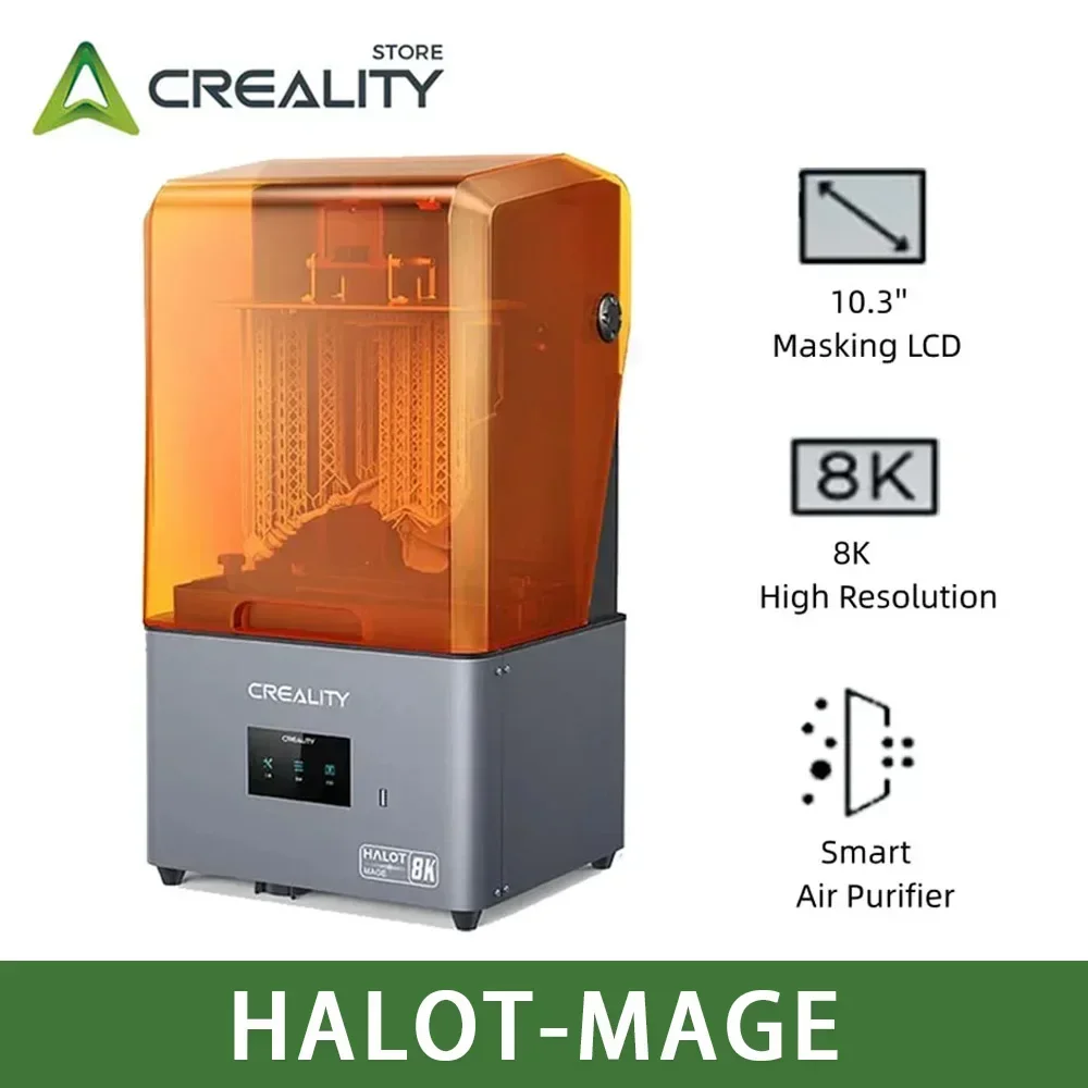 

Creality HALOT-MAGE 3D Printer 8K LCD UV Photocuring Resin Printer 10.3'' Monochrome Screen 4.3'' Touchscreen Dual Z-axis Rails