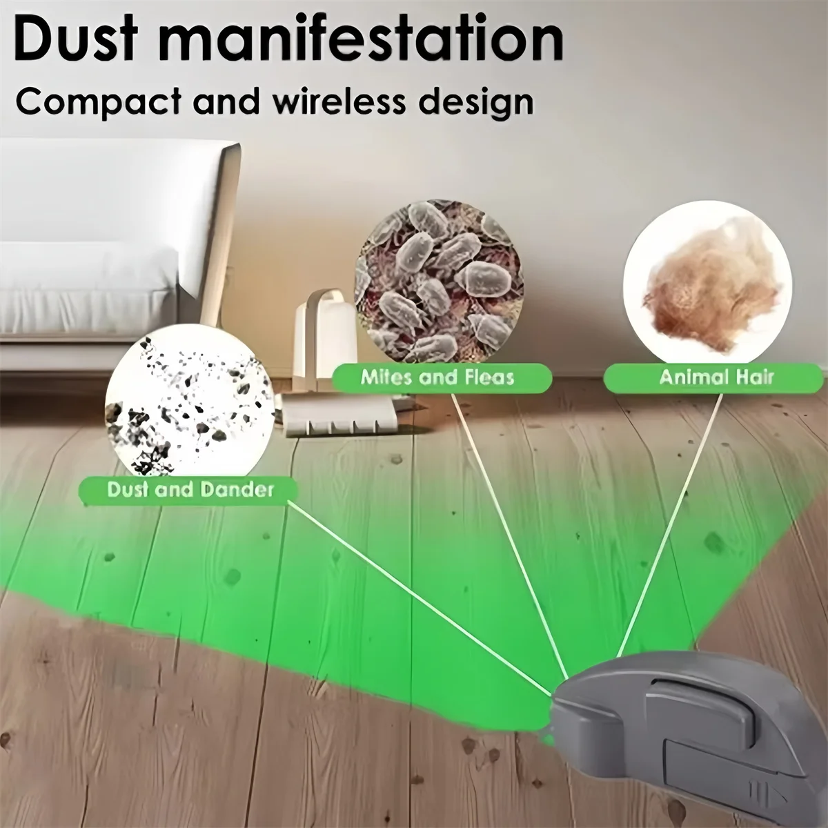 1PC Vacuum Cleaner Dust Display LED Lamp, Detect Microscopic Dust & Invisible Pet Hair Vacuum Cleaner Accessories(No Battery)