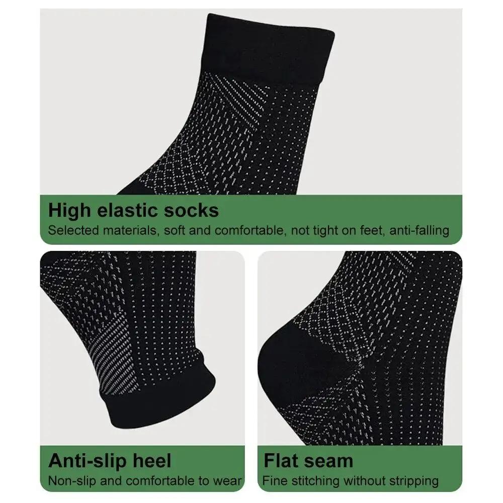 1 Pair Neuropathy Socks for Men Women,Soothe Compression Socks for Pain,Arch Support Breathable Lightweight Nano Nylon Socks