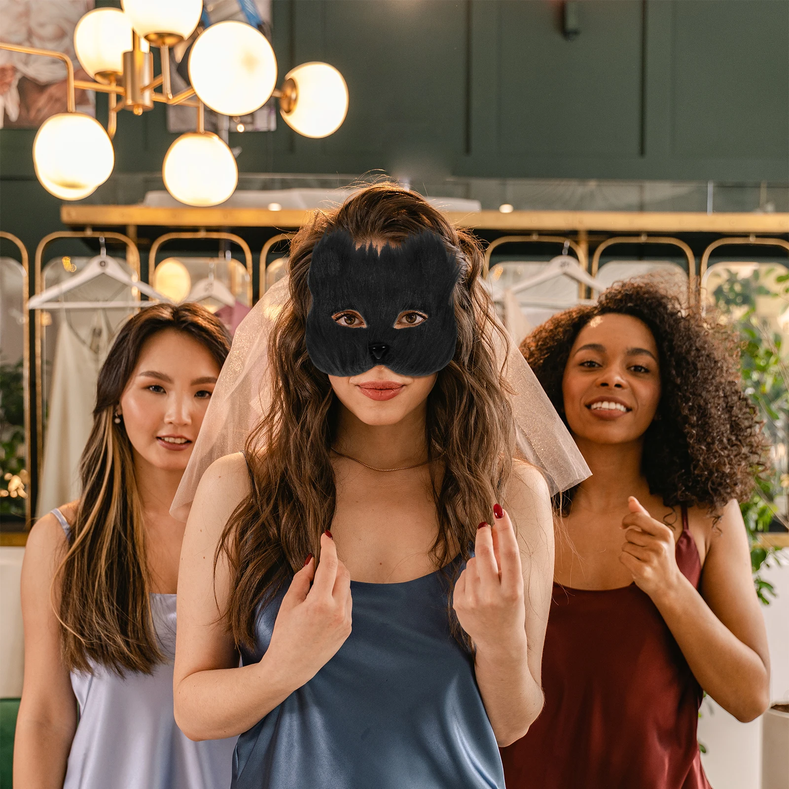 

Halloween Mask Fox Face for Masks Makeup Decoration Black Women Female Masquerade and