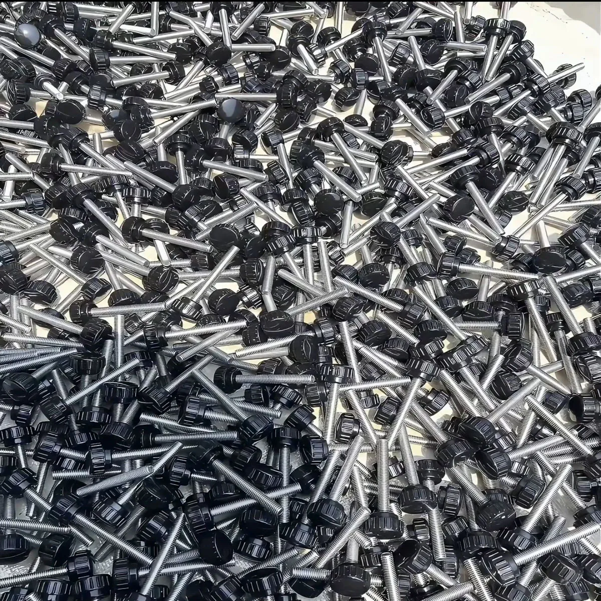 

M3-M8 Knurled Hand Thumb Screws 304 Stainless Steel Round Head Plastic Rubber Knob Adjustment Fastener for Machinery
