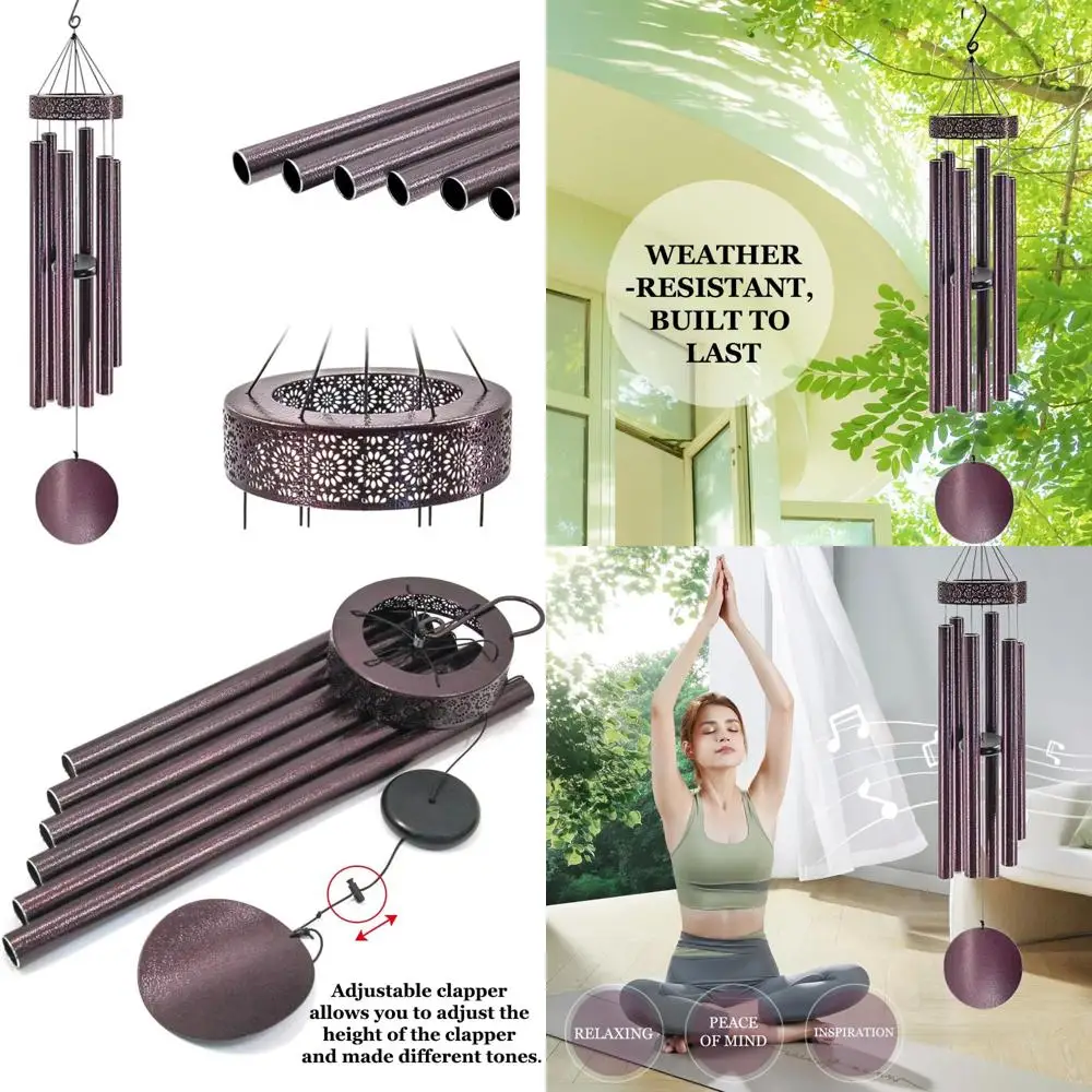 

Outdoor Deep Tone Wind Chimes: 6 Heavy Tubes for Large Chimes, 48-inch Clearance, Ideal for Outdoors, M
