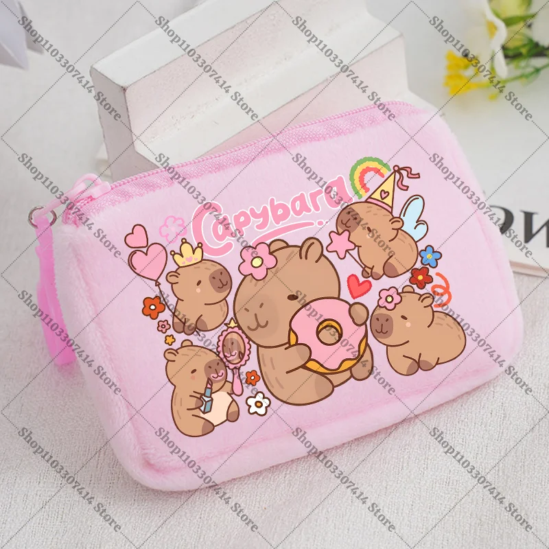 

Милый мультяшный кошелек-монетница с капибарой для девочек, аниме-кошелек на молнии, модный принтованный мешочек для хранения денег, повседневный картхолдер, подарки на день рождения