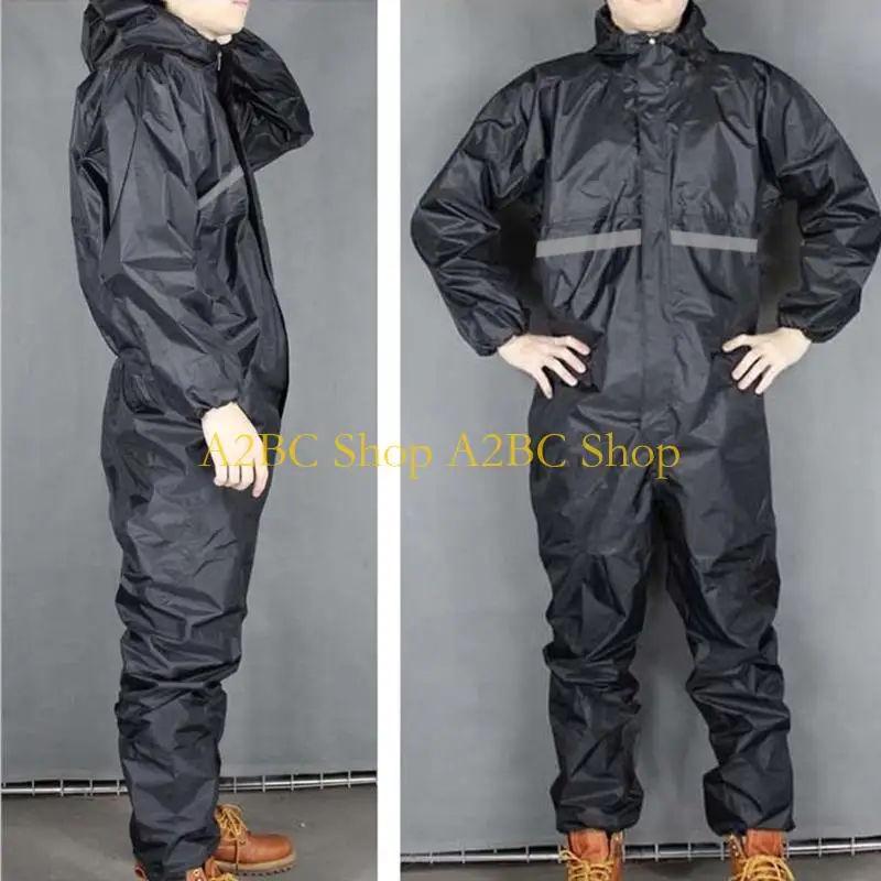 A2BC Men Motorcycle Raincoat Conjoined Raincoat Overalls Fission Rain Suit Rain Coat