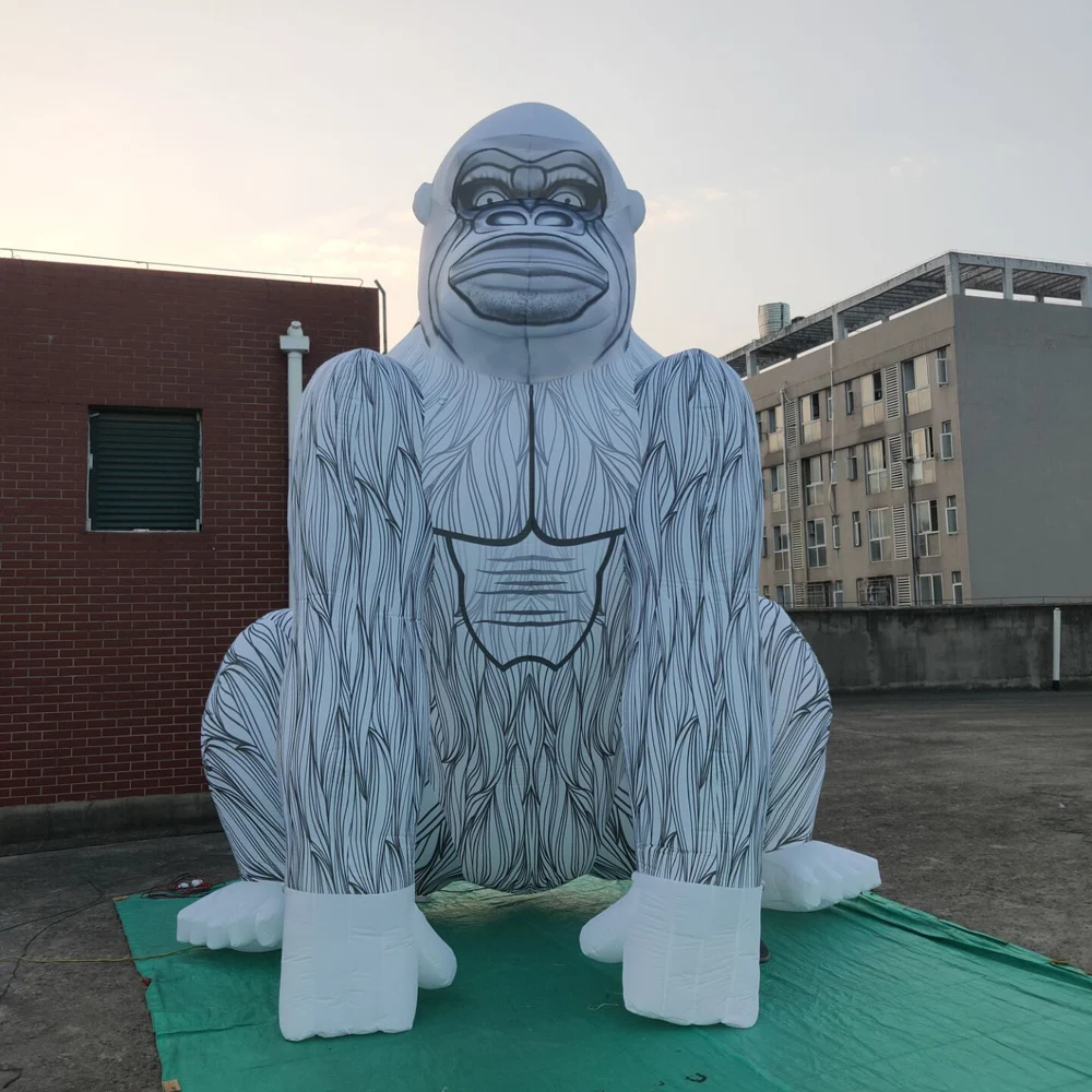 wholesale Customizable color giant Inflatable Gorilla with led lights,large Inflatable monkey Ground Balloon for advertising