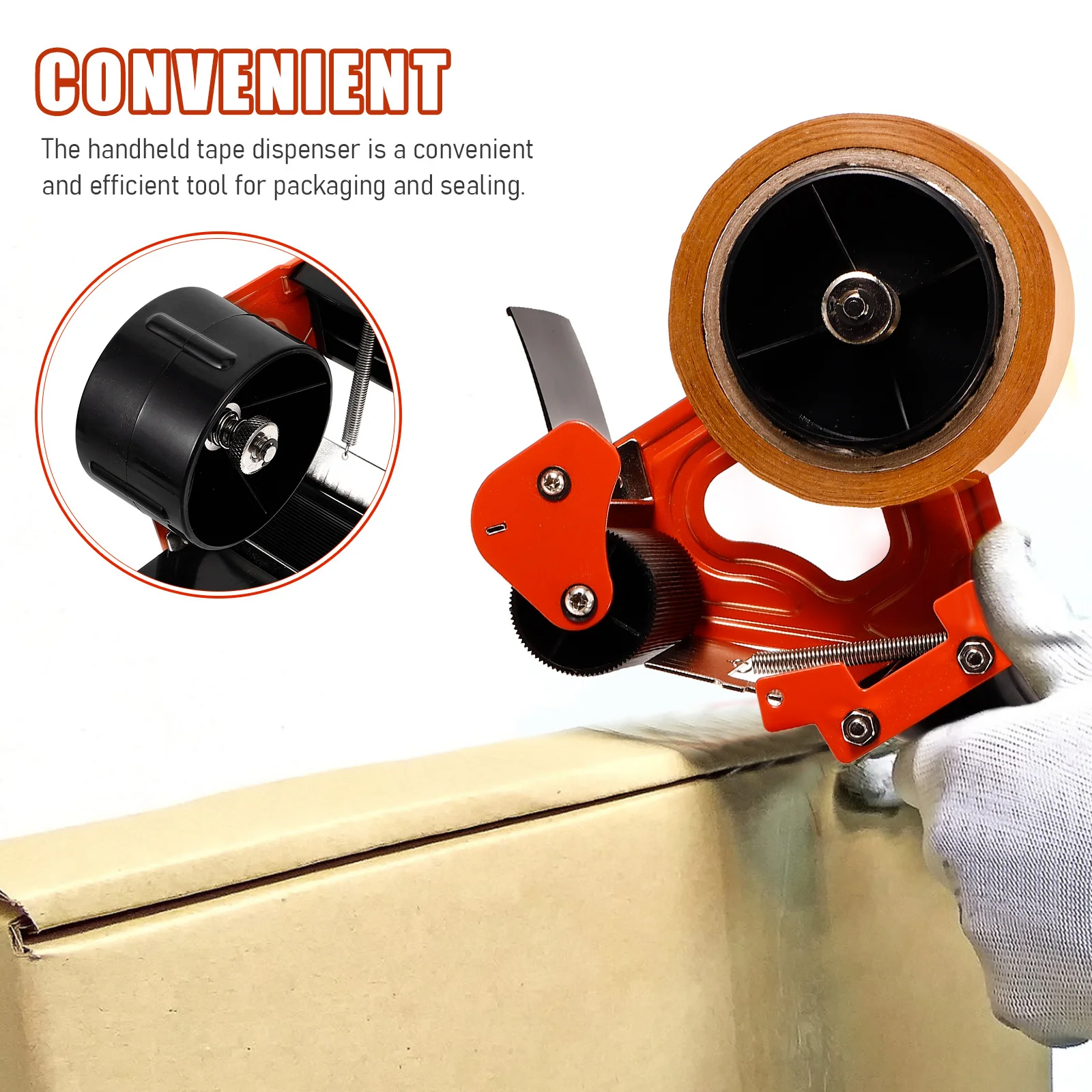 

Handheld Packing Tape Dispenser 60mm Stainless Steel Iron Compact Reliable Sealing Cutter Shipping Tape Dispenser Tool