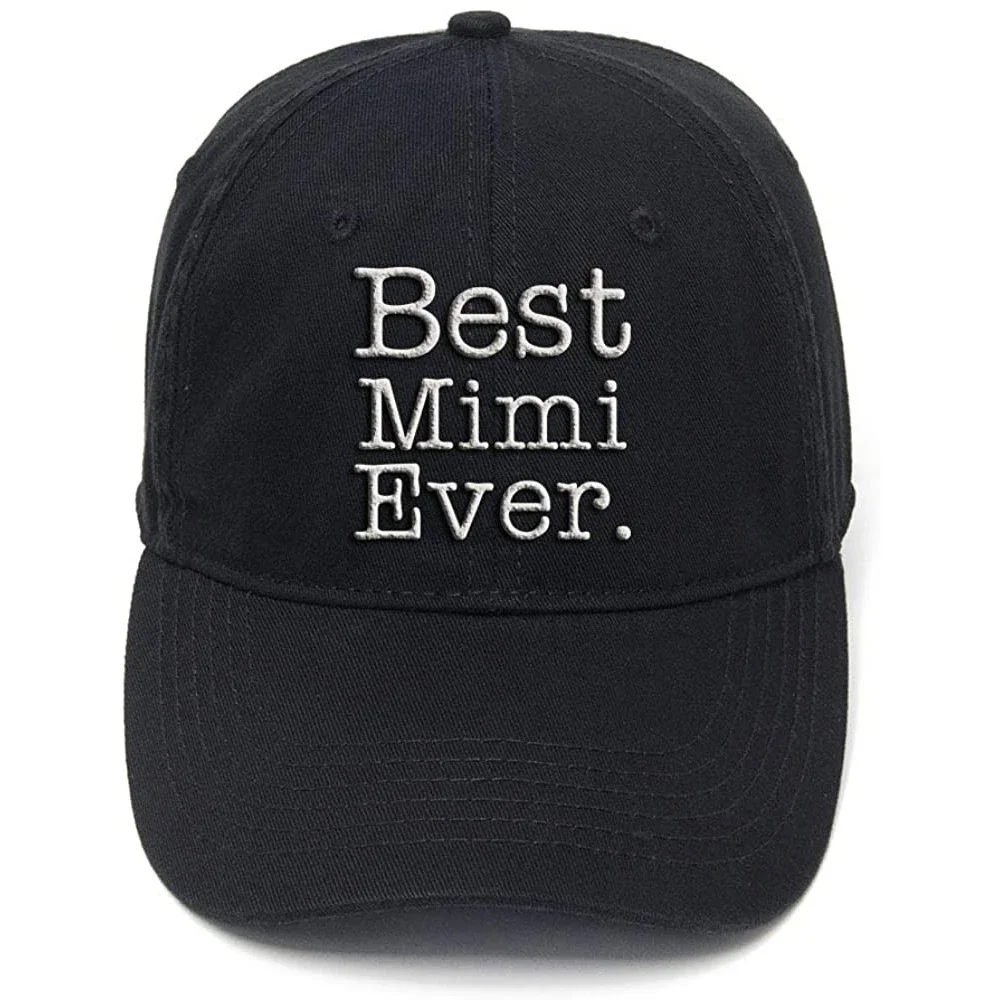 Lyprerazy for Grandma Best Mimi Ever Washed Cotton Adjustable Men Women Unisex Hip Hop Cool Flock Printing Baseball Cap