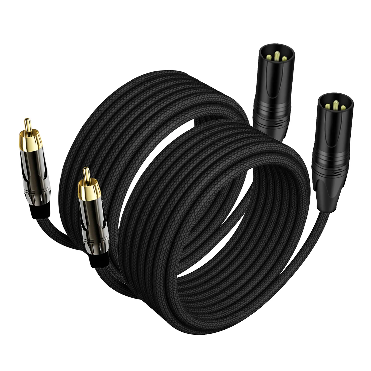 

RCA To XLR Cable Unbalanced 2RCA Male To 2XLR Male Audio Interconnect Cable for Amplifier Mixer Speaker HiFi Stereo Audio System