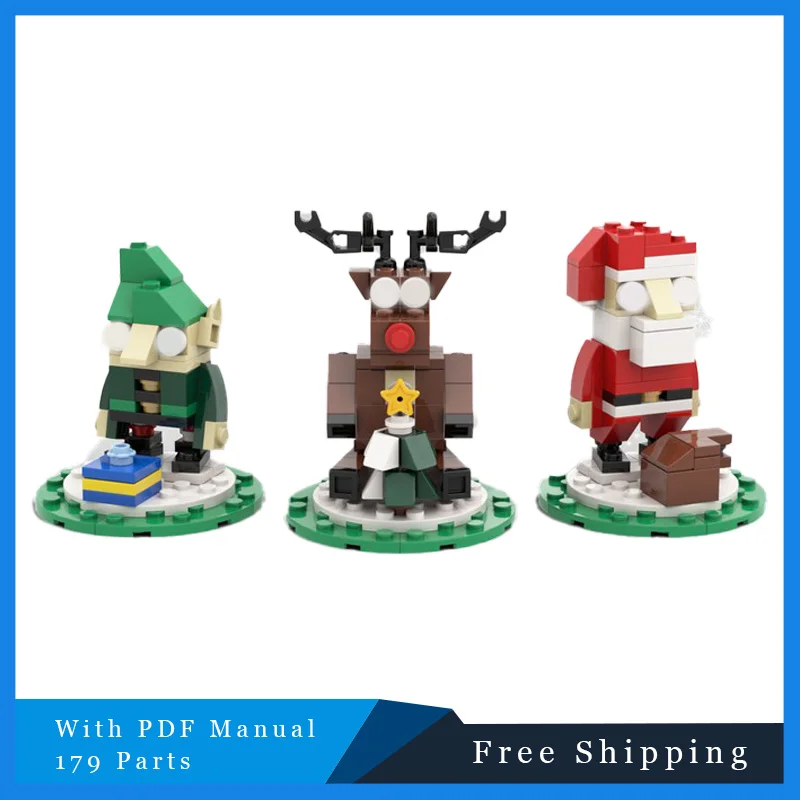 

179 шт. MOC мини Рождественская сцена модульный строительный блок модель образовательный DIY сборочный набор игрушек Рождественский подарок на день рождения для детей
