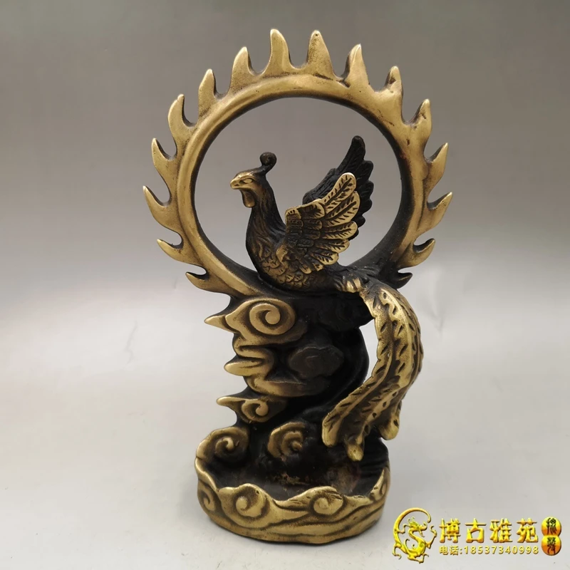 

Antique Bronze Ware Made Dynasty Imperial Phoenix Backflow Incense Burner Smoked Incense Sandalwood Burner Home Furnishing