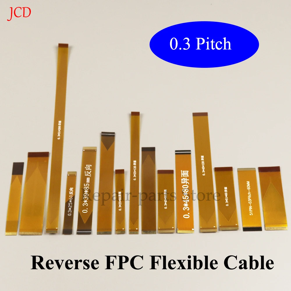 1 piece 0.3mm spacing reverse FPC FFC flat flexible cable 25P 31P 39P 45P 51P 61P pin 60mm 120mm 85mm 200mm