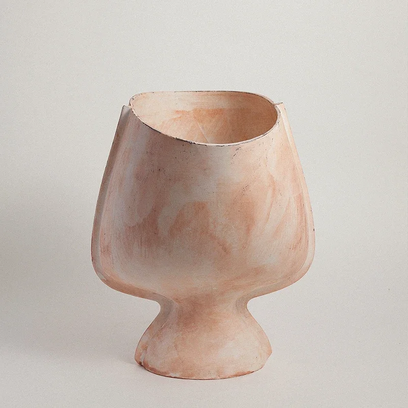 Niche independent design original coffee grounds dye porcelain series U-pot vase home living room bedroom
