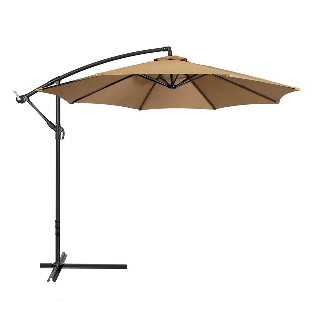 

Umbrella Canopy Outdoor Cover Half Parasol Round Patio Sunshade Market Beach Fabric Offset Foot Cafe Fitting