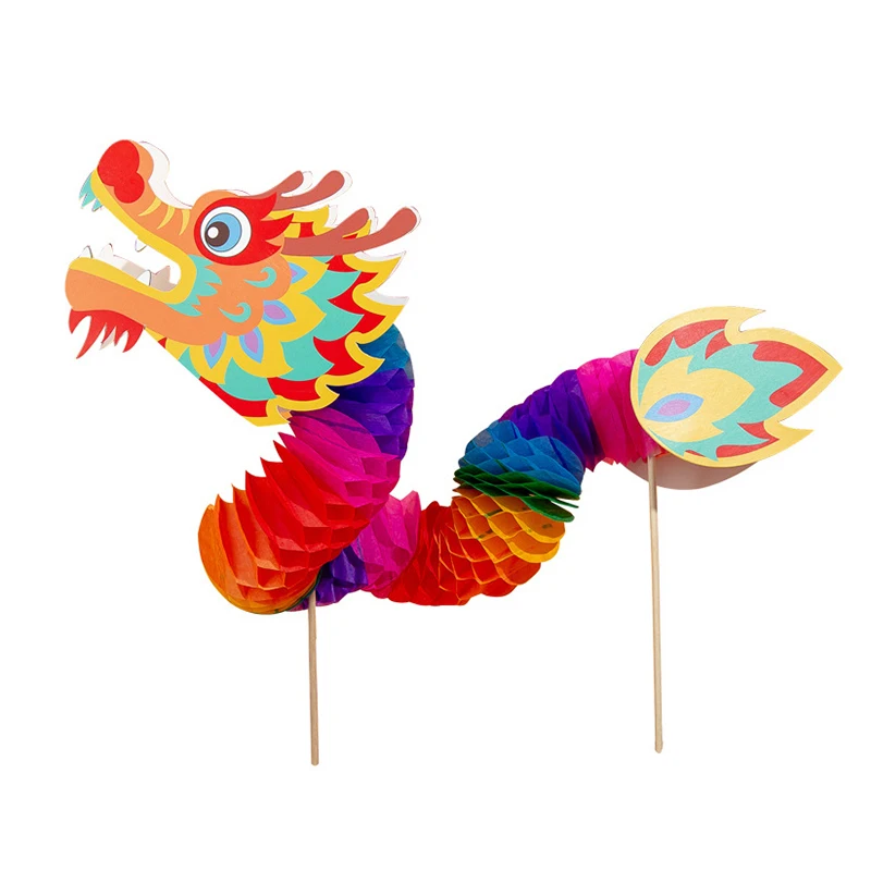 DIY Handmade Paper Dragons Decora Festival Garland New Lantern Lanterns Hanging Autumn 3D Ornaments Party Spring Decoration