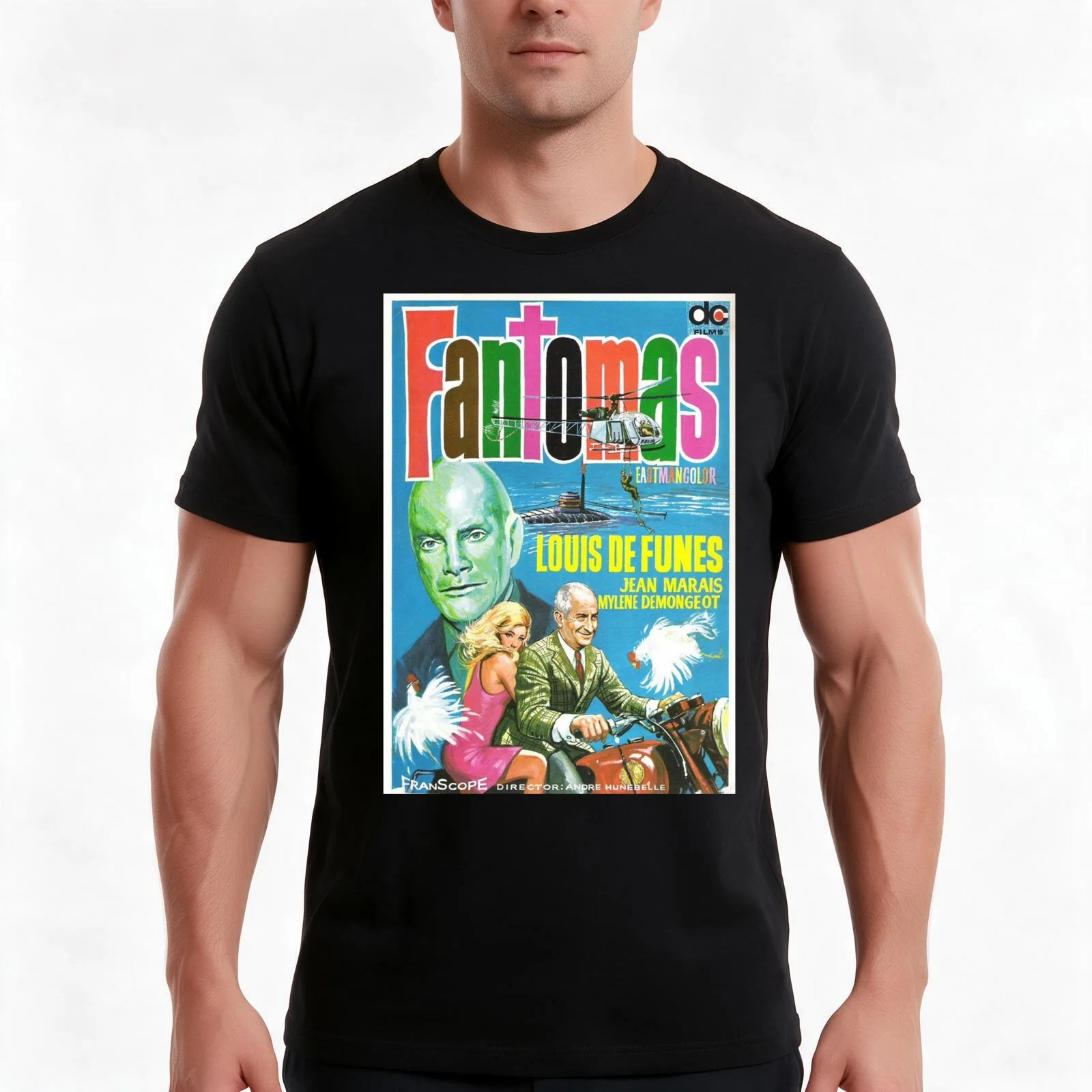 Fantomas (1964) T-Shirt Summer Casual Cotton Tee Oversized Streetwear Tops Vintage Graphic Print Loose Fit Short Sleeve