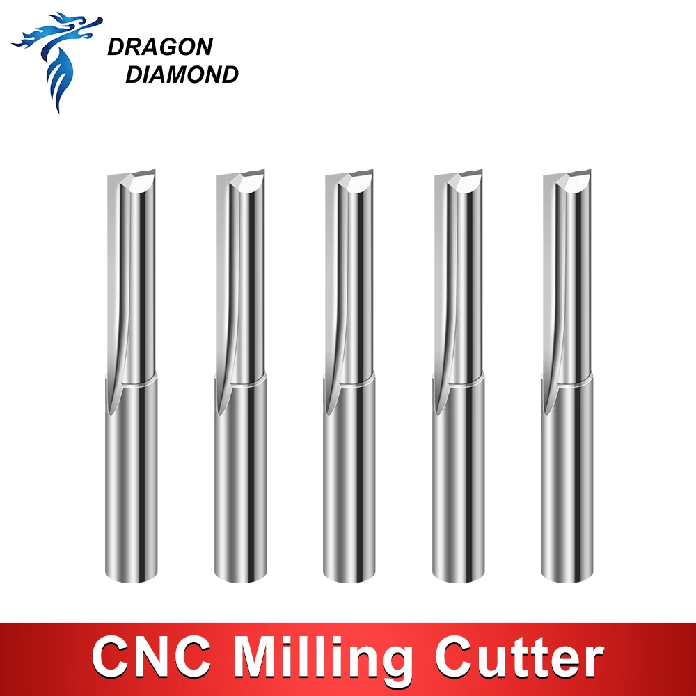 

10PCS Milling Cutters Tungsten Carbide Two Flutes Straight Bits 3.175 6 8 End Mills MDF Plywood CNC Router Engraving Bit