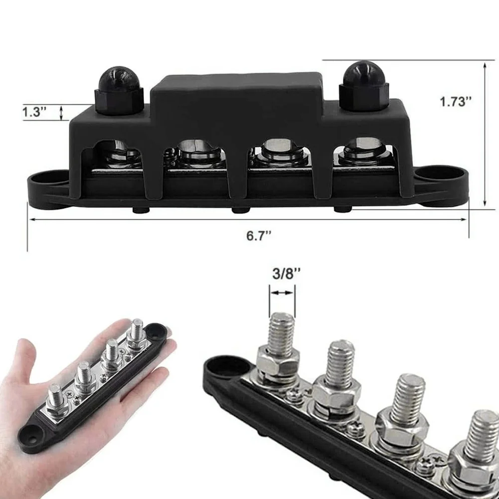 

Heavy Duty 12V Busbar Power Distributor 250A Multi-Terminal Connector for Automotive RV Marine and Yacht Electrical Systems