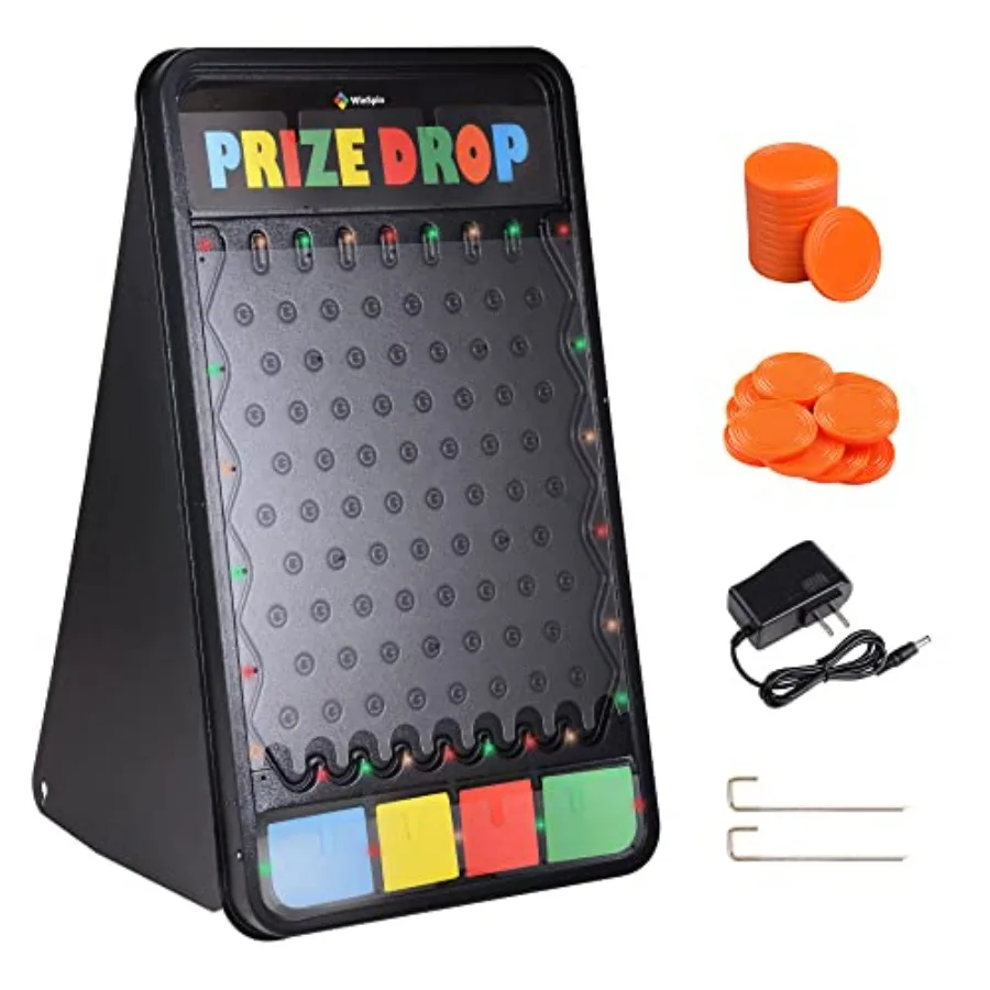 

41x25 Large Prize Drop Board with LED Light and 24 Pucks for Interactive Game Carnival Party Entertainment Funfilled Event Setu