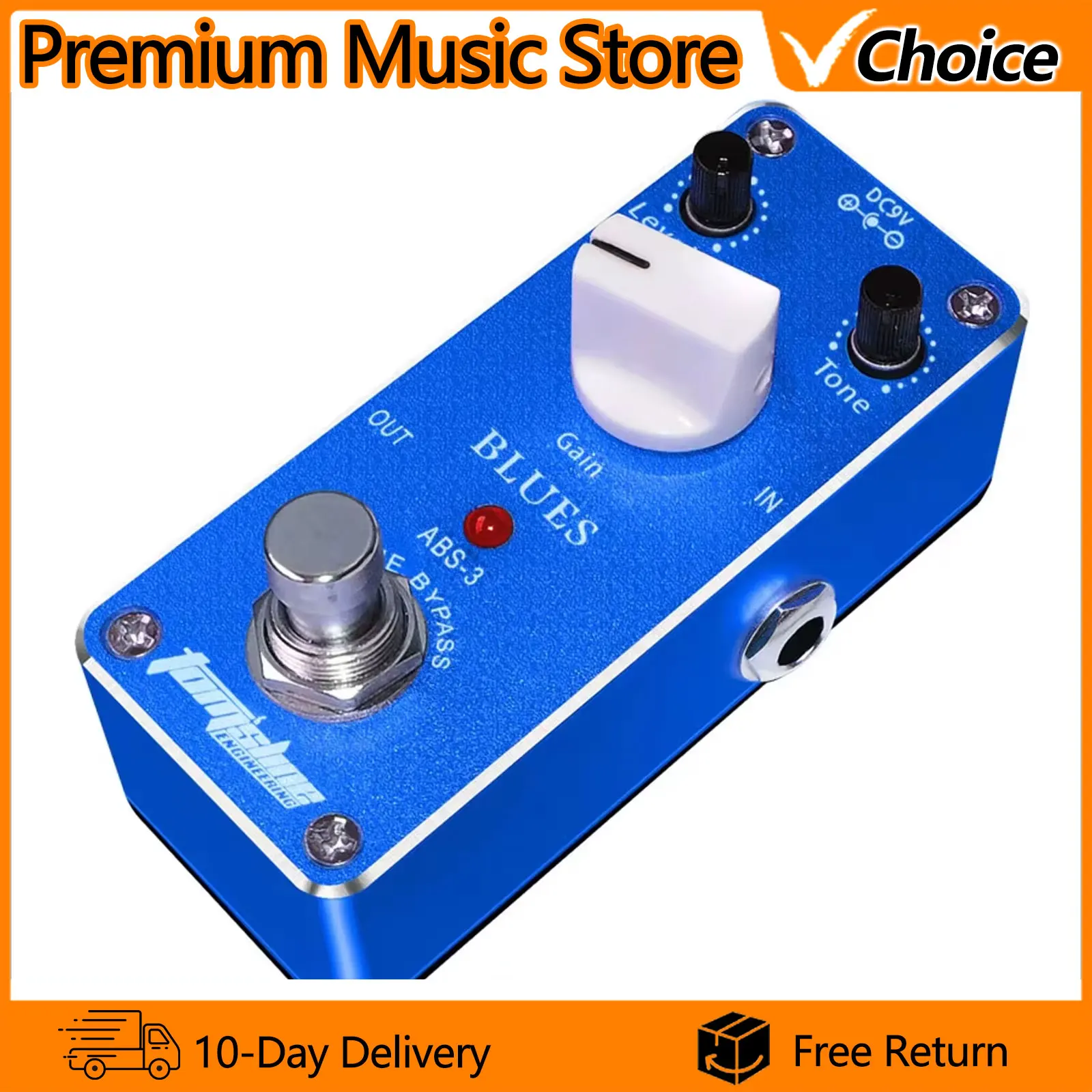 AROMA Blues Distortion Pedal Electric Guitar Effect Pedal ABS-3 Aluminum Alloy Housing True Bypass Guitar Parts & Accessories