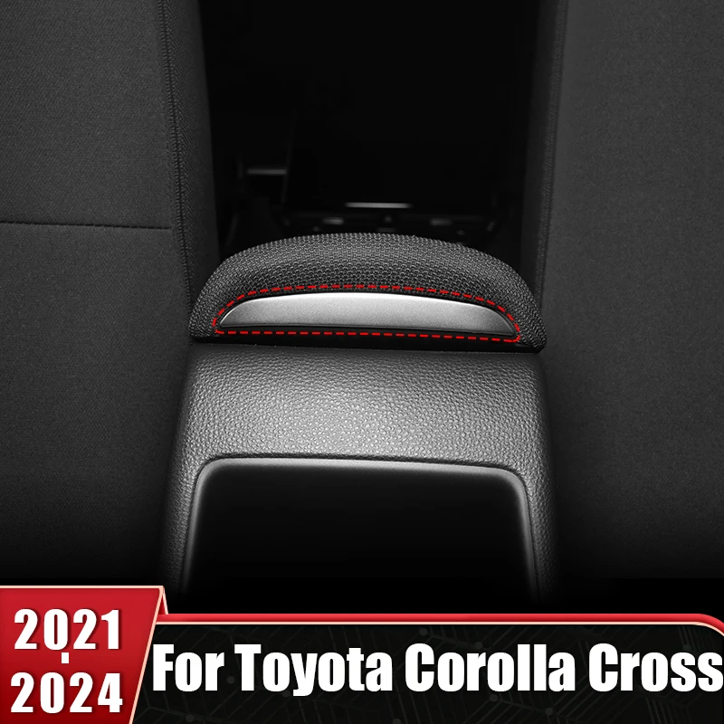 

For Toyota Corolla Cross XG10 2021 2022 2023 2024 Hybrid Stainless Steel Car Rear Console Armrest Garnish Cover Trim Stickers