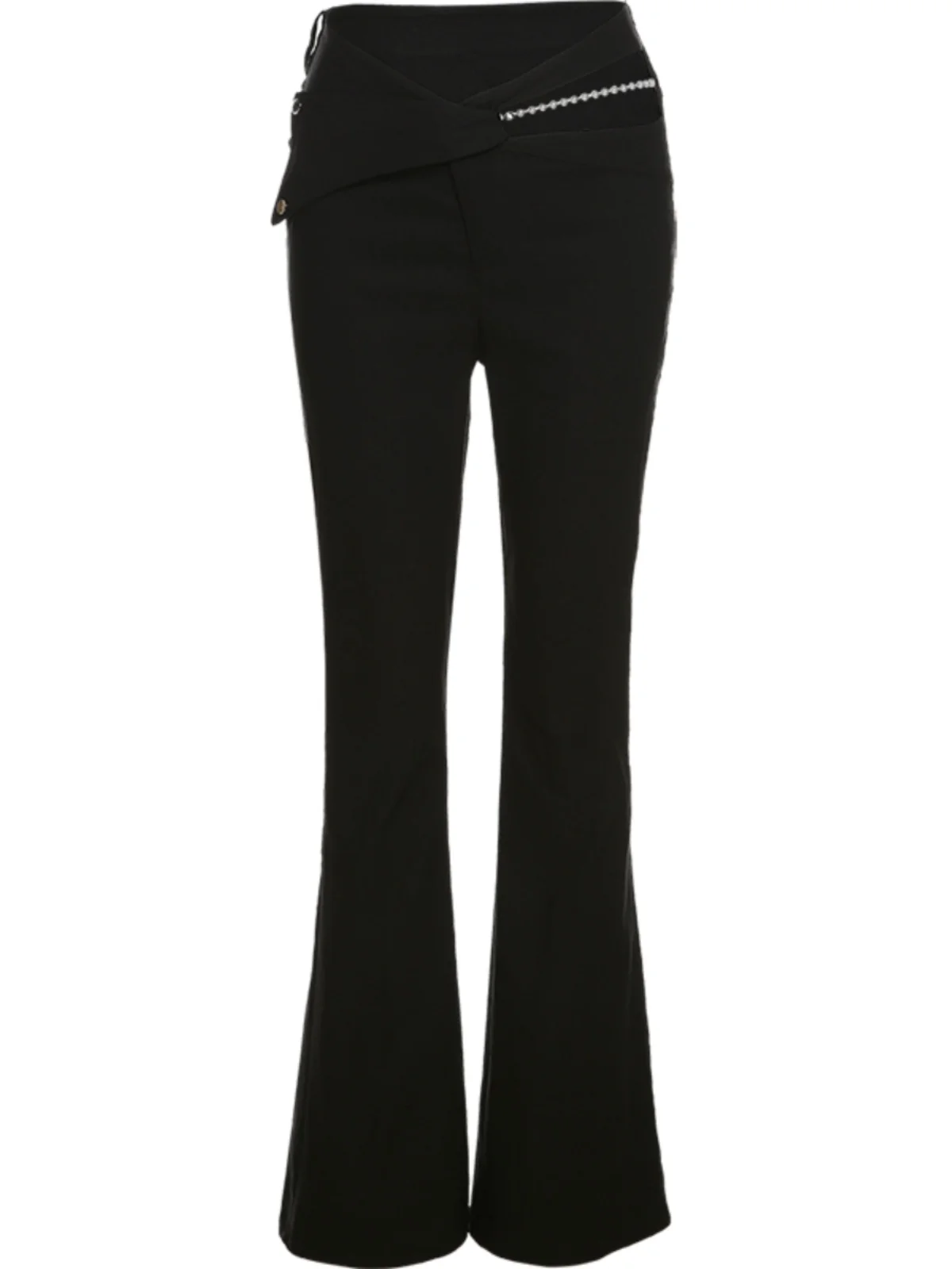 Pantaloni casual a vita alta Cool Bla Pantaloni lunghi da donna con design a vita scavata Pantaloni casual da strada