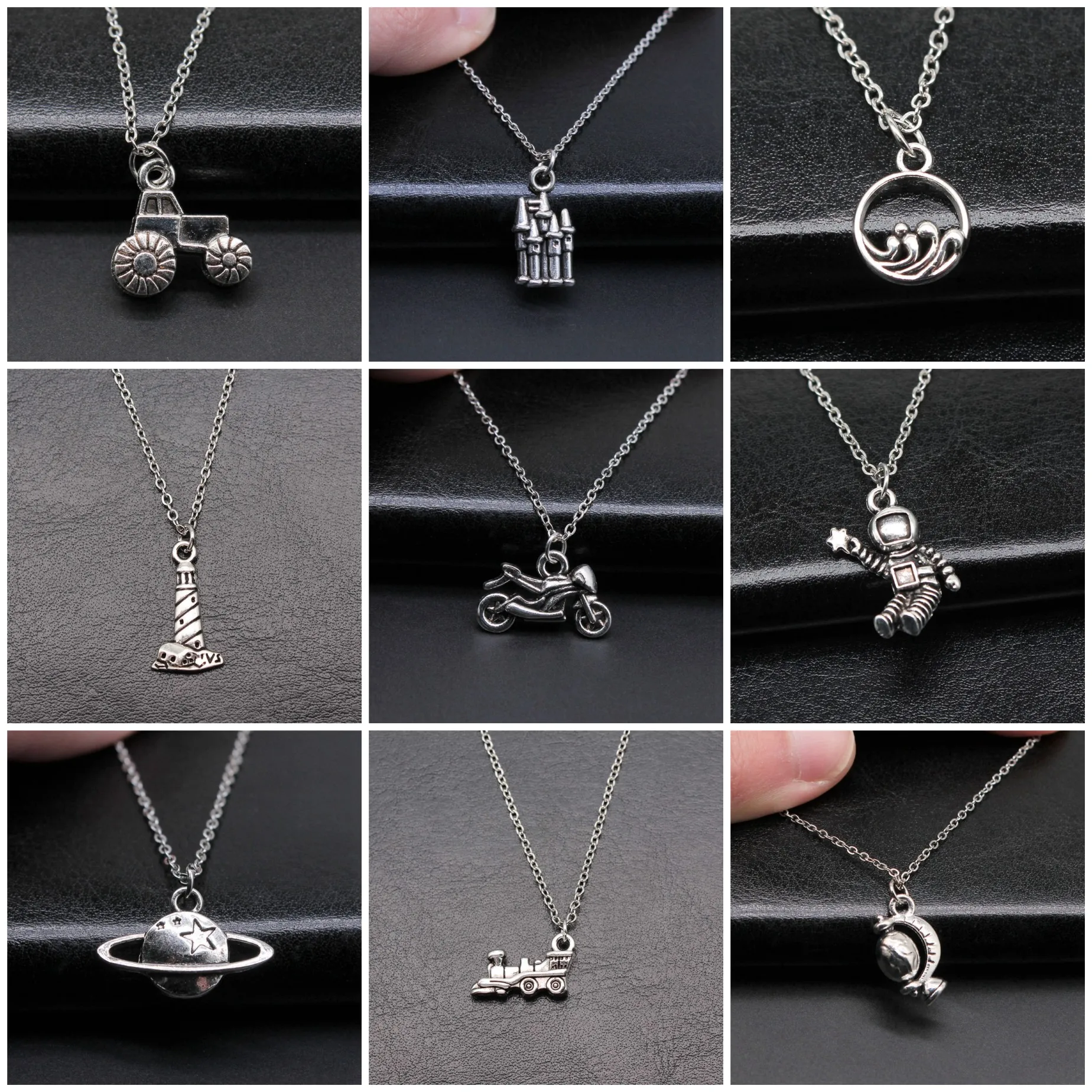 Metal Alloy Travel Outer Space Galaxy Wanderlust Necklaces Pendant Necklace For Women Men Couple Jewelry Gift With Chain