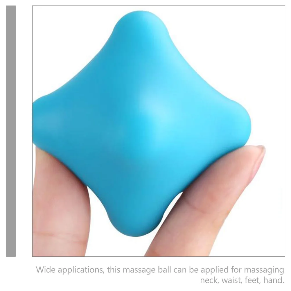 كرة تدليك من السيليكون لممارسة اليد والقدمين والرقبة وتمارين اللياقة البدنية والاسترخاء ومدلك العضلات أداة الجسم باللون الأزرق مقاس واحد #5