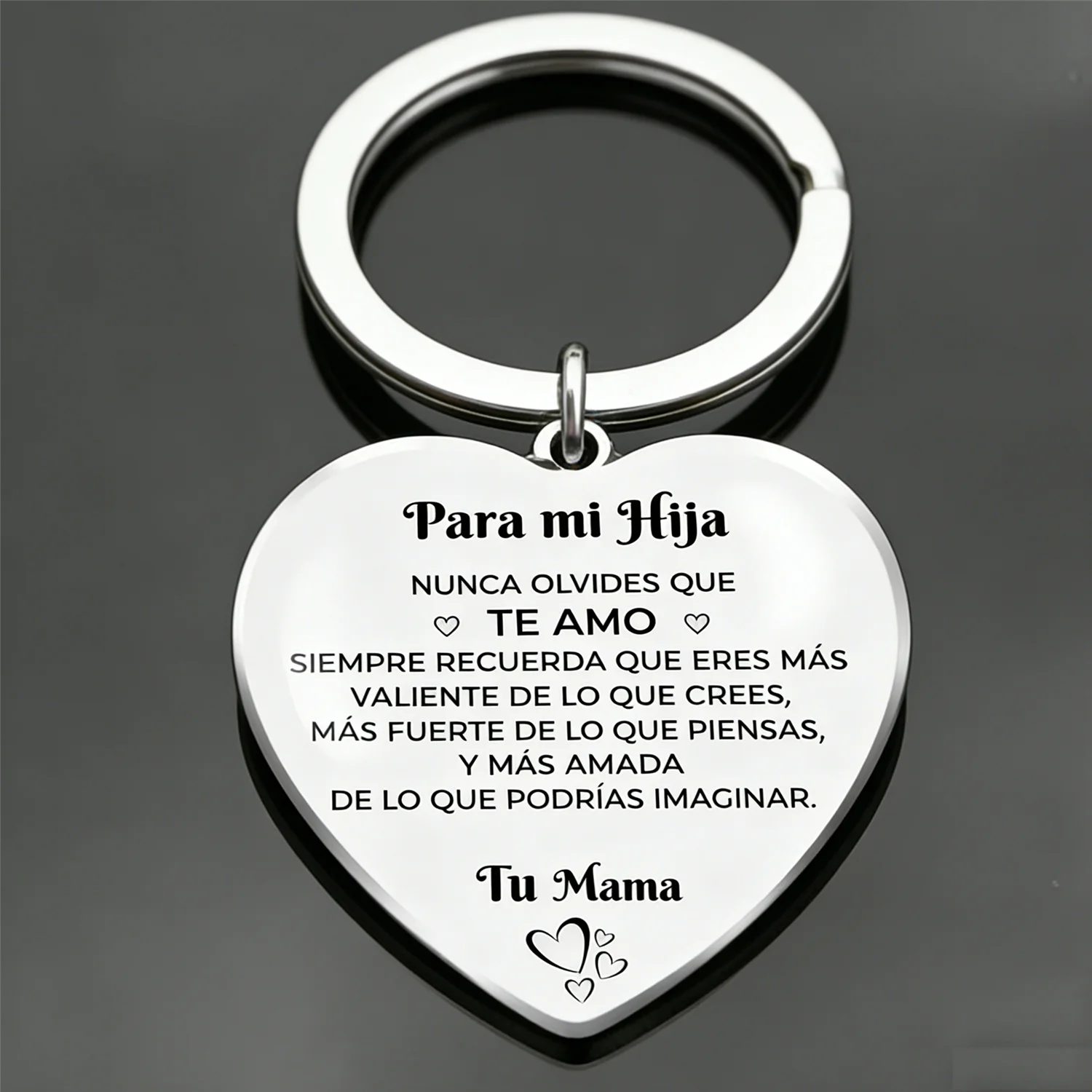 Llavero con forma de corazón para mamá e hija, llavero de cumpleaños y graduación, regalo de joyería para mi hija, te amo, tu mamá, papá, 1 ud.