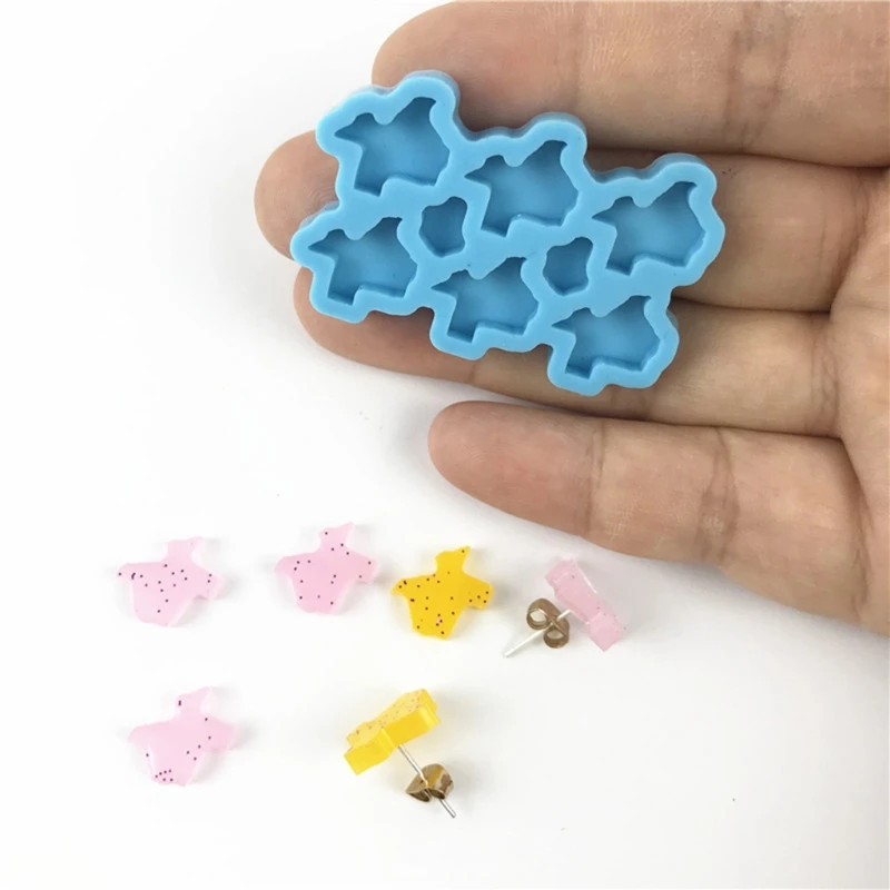 2 Pçs/set Cristal Resina Epóxi Molde Brinco Pingente Molde Silicone DIY Artesanato Jóias Orelha Dangles Decorações Fazendo