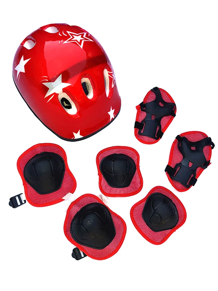 AliExpress NONE 7Pcs/set Kids Cycling Protective Gear Bike Helmet Knee Wrist Elbow Guard Roller Cycling Sports Knee Pads, Helmet Protector Set
