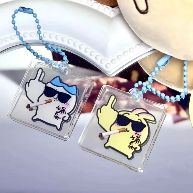 Acrylic Cartoon Keychains Cute Usagi Hachiware Figure Anime Keyring Backpack Pendant Decoration Keychain Accessories Key Chains