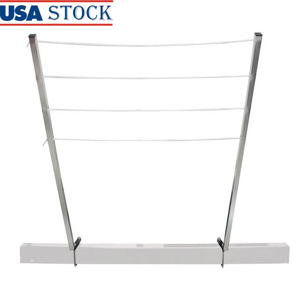

RV Bumper Mounted Clothesline 32ft Drying System Fits 4 Square Bumpers Easy Installation No Tools Required Aluminum Durable