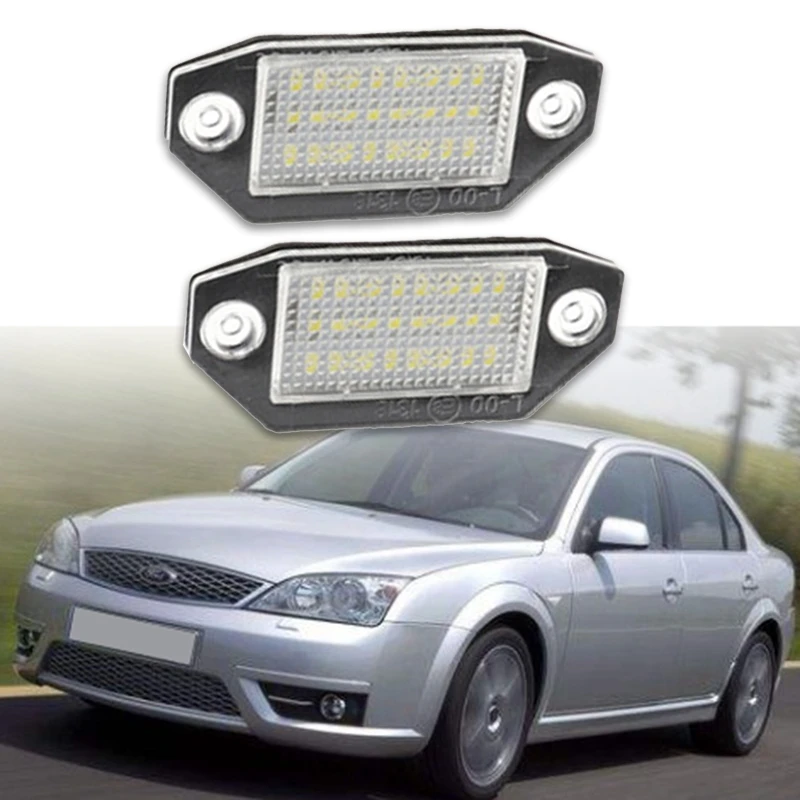 Lampu LED plat nomor, lampu plat nomor LED 4X 12V 24 untuk Ford Mondeo MK3 2000-2007