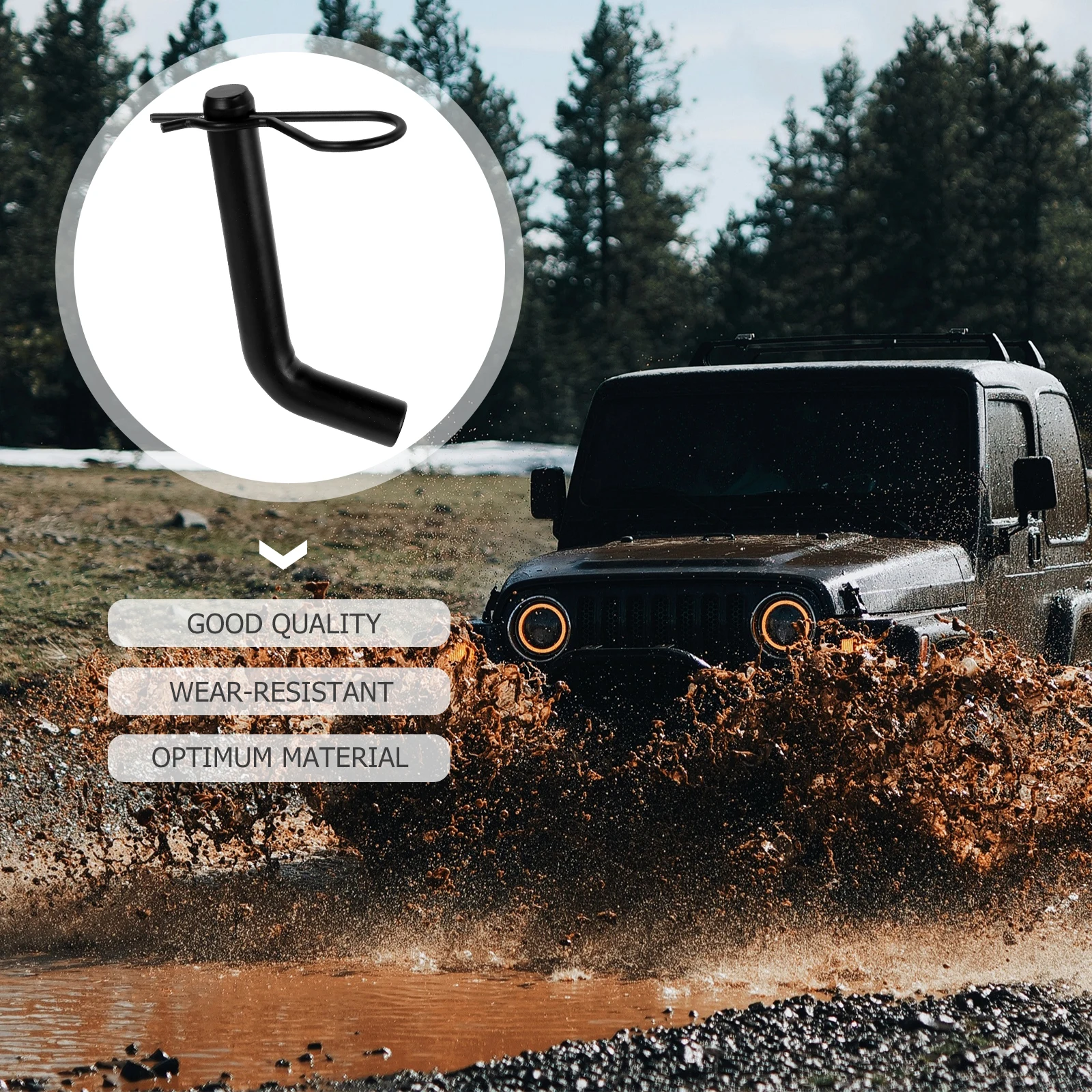 

2Pcs Trailer Hitch Pin Flexible Rust Resistant Iron Lock Tow Bar Pin Safe Secure Trailer Hook Accessories Anti-Theft Hitch